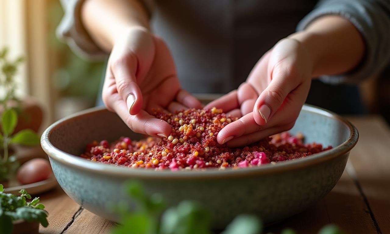 Artigiano al lavoro nel laboratorio botanico